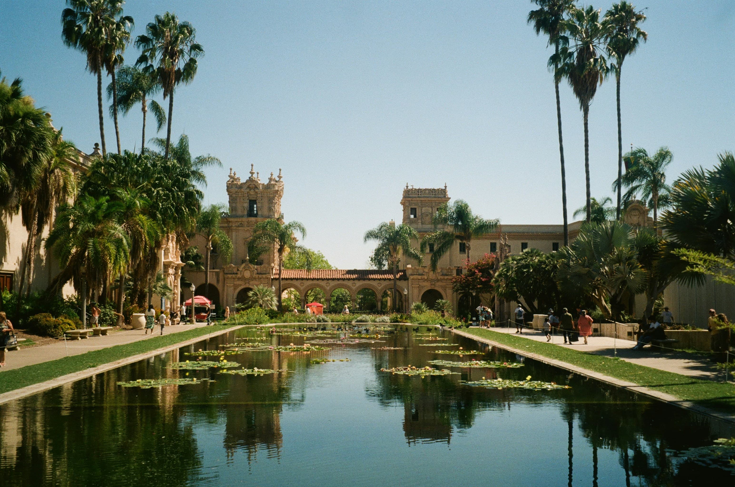 Balboa Park botanical garden with Spanish Colonial architecture