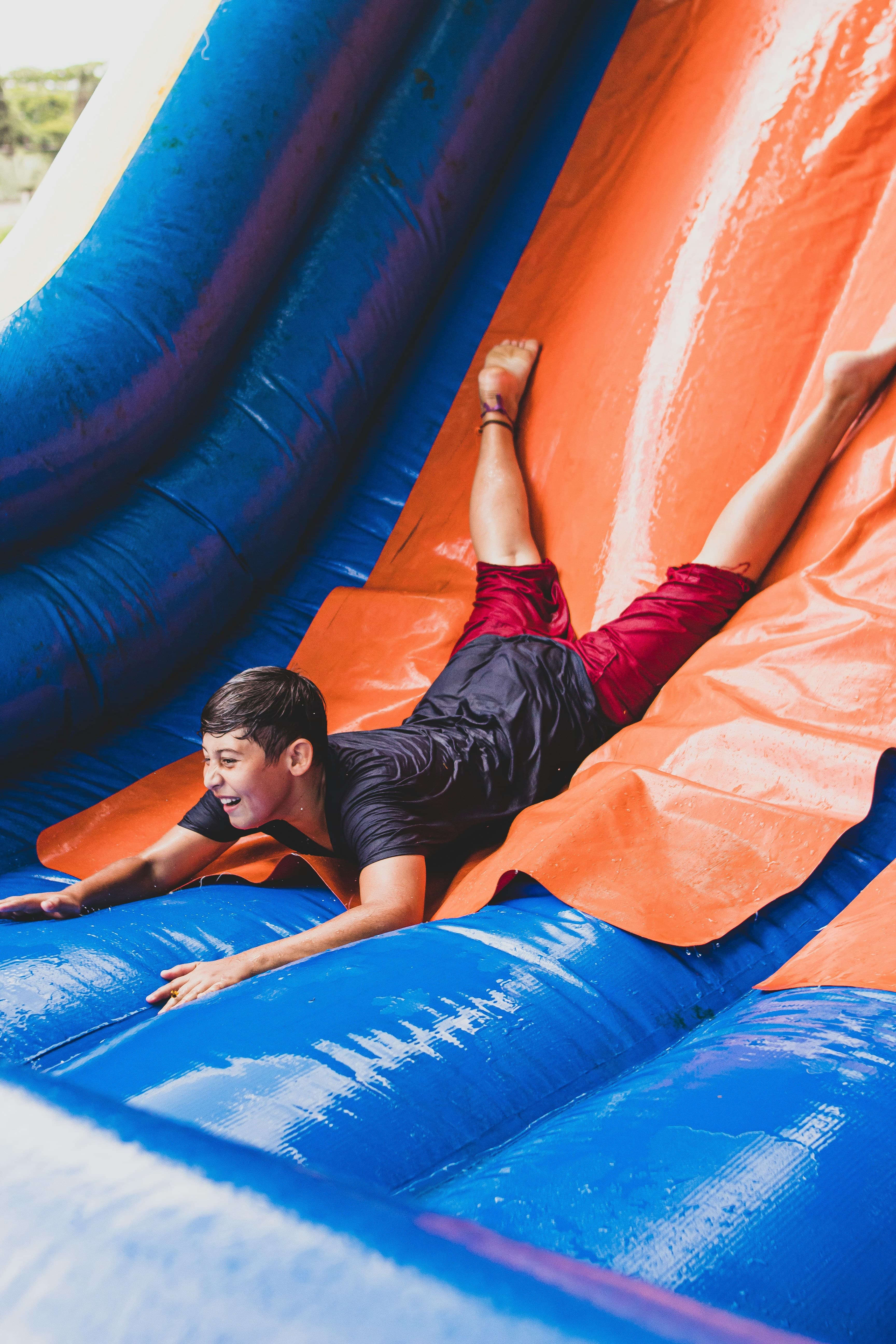 Kids outdoor activity with group games, fun and laughter